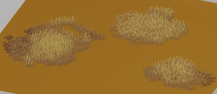 long shot of brown-yellow grass swaying on a sandy plane